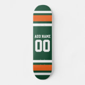 Skateboard Bandes blanches vertes et orange Numéro de nom per (Recto)