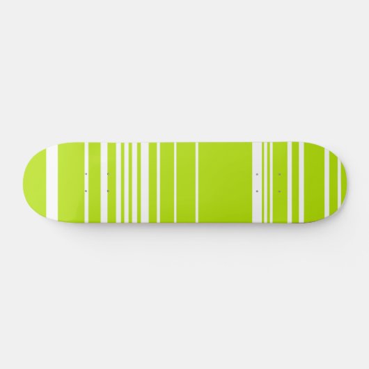 Skateboard Bandes complexes en vert citron et blanc (Horz)