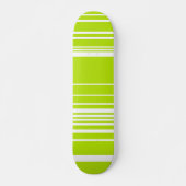 Skateboard Bandes complexes en vert citron et blanc (Devant)