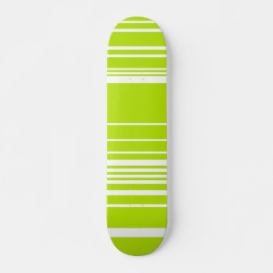 Skateboard Bandes complexes en vert citron et blanc