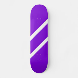 Skateboard Bandes diagonales blanches foncées et violettes co