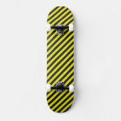 Skateboard Bandes diagonales minces en noir et jaune (Recto)