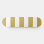 Skateboard Bandes d'or, Blancs, Motif rayé (Horz)