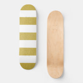 Skateboard Bandes d'or, Blancs, Motif rayé (Recto)