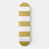 Skateboard Bandes d'or, Blancs, Motif rayé (Recto)
