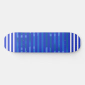 Skateboard Bandes géométriques blanches bleues Cool (Horz)