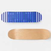 Skateboard Bandes géométriques blanches bleues Cool (Horz)
