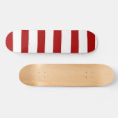 Skateboard Bandes inégales en rouge et blanc (Horz)