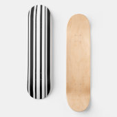Skateboard Bandes inégales noires et blanches (Recto)