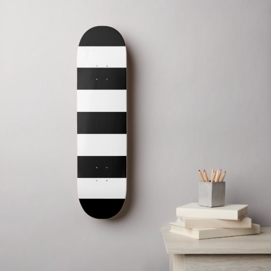 Skateboard Bandes noires et blanches, Motif rayé, Lignes (Art mural)