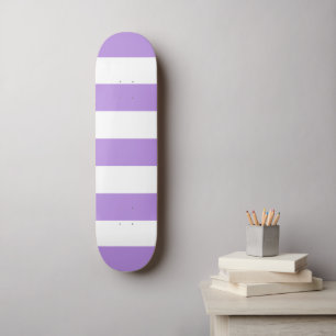 Skateboard Bandes pourpres, Blancs, Motif rayé