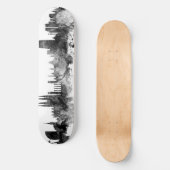 Skateboard Barcelone Espagne Skyline Noir Blanc (Recto)