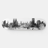 Skateboard Barcelone Espagne Skyline Noir Blanc (Horz)