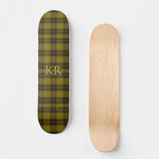 Skateboard Barclay Tartan avec vos initiales, Scottish Plaid (Recto)