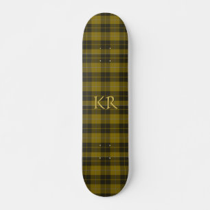 Skateboard Barclay Tartan with your initials, Scottish Plaid