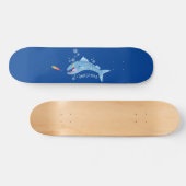 Skateboard Barracuda poisson affamé de la pêche dessin animé (Horz)