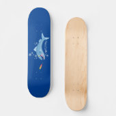 Skateboard Barracuda poisson affamé de la pêche dessin animé (Recto)