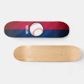 Skateboard Baseball ; rouge, blanc et bleu (Horz)