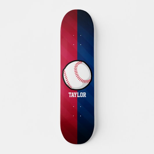 Skateboard Baseball ; rouge, blanc et bleu (Devant)