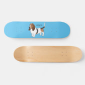 Skateboard Basset hound dog cartoon illustration  (Horz)