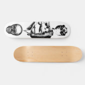 Skateboard Bateau de pirate avec 2 crânes faisant face (Horz)
