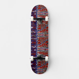 Skateboard Batik indonésien Skateboard, marine rouge bronzée
