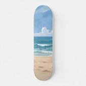 Skateboard Beach Path | Ocean Watercolor Coastal Painting (Devant)