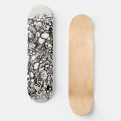 Skateboard Beach Pebble drawing black and white (Recto)