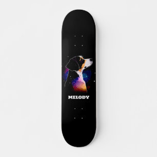 Skateboard Beagle En Galaxie Peinture Colorée Chien