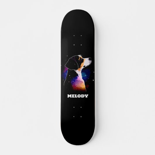 Skateboard Beagle En Galaxie Peinture Colorée Chien (Devant)