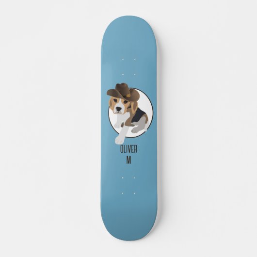 SKATEBOARD BEAGLE PUPPY CHIEN PAYS CASQUETTE CARTOON NOM BLEU (Devant)