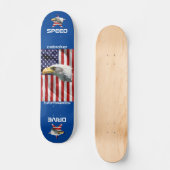 Skateboard Beau Aigle, Drapeau Américain, Patriotique (Recto)