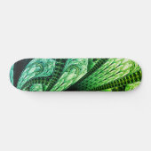 Skateboard Beau Art numérique de design Fractal Vert (Horz)