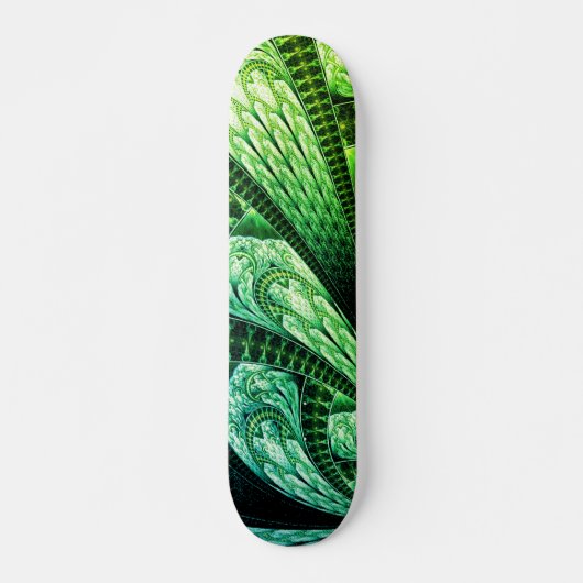 Skateboard Beau Art numérique de design Fractal Vert (Devant)