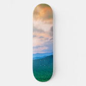 Skateboard Beau ciel, nuages rouges (Recto)