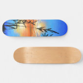 Skateboard Beau coucher de soleil sur le lac - Miroir - Peint (Horz)