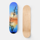 Skateboard Beau coucher de soleil sur le lac - Miroir - Peint (Recto)