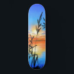 Skateboard Beau coucher de soleil sur le lac - Miroir - Peint<br><div class="desc">Beautiful Lake Sunset - Miroir - Peinture originale - Choisissez / Ajoutez votre texte unique / Nom / Couleur - Faites votre cadeau spécial - Redimensionnez et déplacez ou retirez et ajoutez des éléments / du texte avec l'outil de personnalisation ! Peinture et design par MIGNED. S'il vous plaît voir...</div>