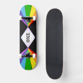 Skateboard Beau Diamant et Arc-en-ciel (Recto)