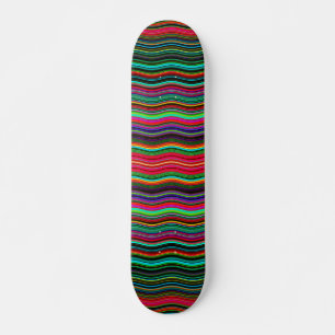 Skateboard Beau Motif coloré Wavy Stripe