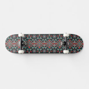 Skateboard Beau Motif de broderie de croix florales