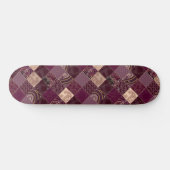 Skateboard Beau Vin Bourgogne Patchwork Diamant Violet (Horz)