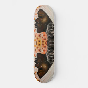 Skateboard Beauté africaine - Peinture aquarelle -
