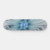 Skateboard Beauté florale Abstraite moderne Blue Pastel Flowe (Horz)