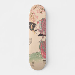 Skateboard Beautés sous les fleurs de cerisiers Vintage Ukiyo