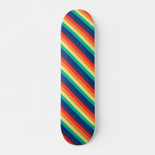 Skateboard Beautiful colorful diagonal rainbow stripes