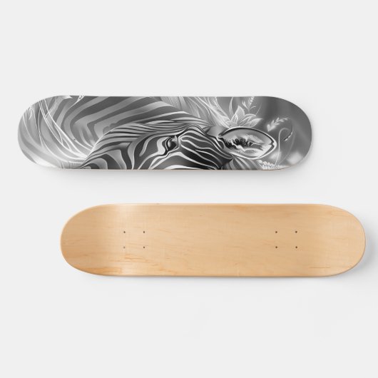 Skateboard Beautiful Fantasy Gray Scale Zebra (Horz)