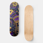 Skateboard Beautiful Purple Black Gold Floral Abstract (Recto)