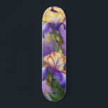 Skateboard Beautiful Purple Iris Flower Migned Art<br><div class="desc">Belle Iris Fleur Migned Art Peinture - Fleurs Irises et Feuille</div>