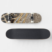 Skateboard Beautiful Trendy Leopard Faux Animal Print (Horz)